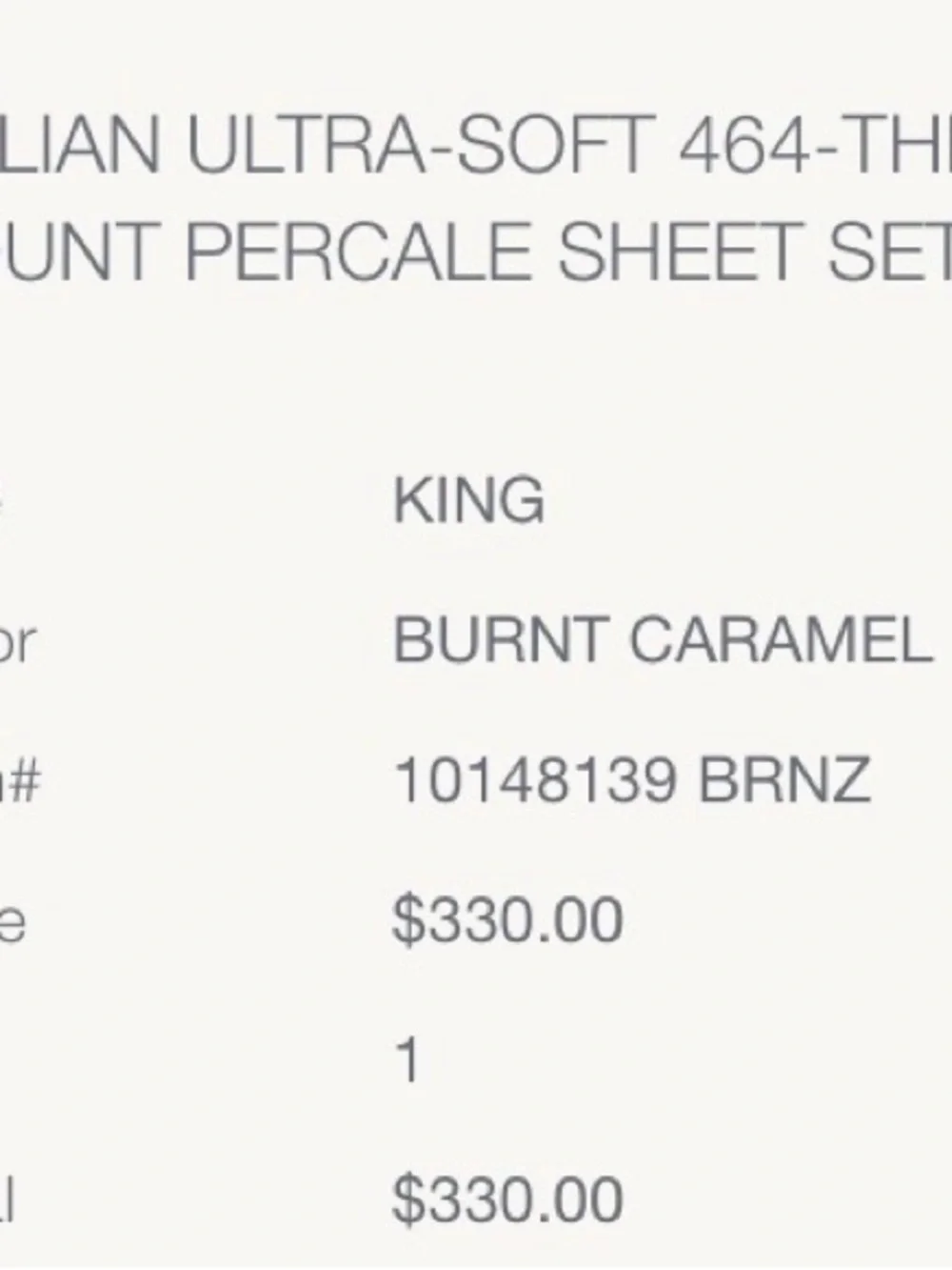 Restoration Hardware Burnt Caramel King Percale Duvet Cover and King sheets